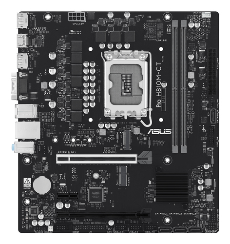 ASUS PRO H810M-CT-CSM, Intel, LGA 1851 (Socket V1), Intel Core Ultra (Series 2), DDR5-SDRAM, 128 GB, DIMM